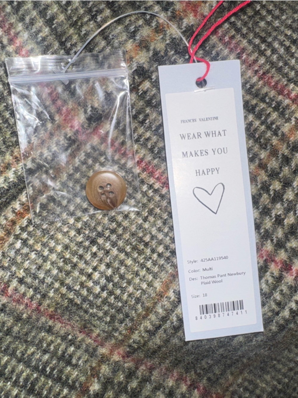 NWT women’s PLUS SIZE FRANCES VALENTINE Newbury plaid wool pants size 18 - Picture 10 of 12